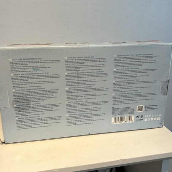 Catit PIXI Double Dish White cat bowls new in box - Picture 2 of 8